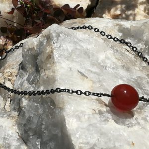 Milena Kořínková, polodrahokamy, šperk, žena, dárek, náramek na kotník, karneol